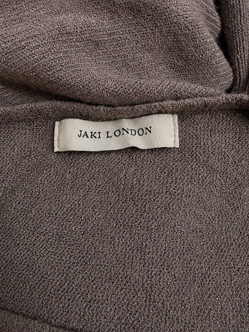 JAKI London Asymmetric Draped Italian Knit Sweater Mink S/M - Picture 9 of 10